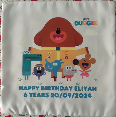 Federa Cuscino Hey Duggee personalizza con nome stampa foto in DTF