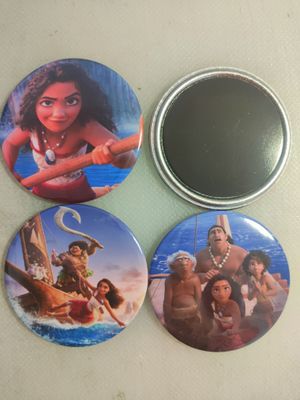 10 Magneti Oceania Vaiana Calamite frigo tondo 5.8cm personalizzabile