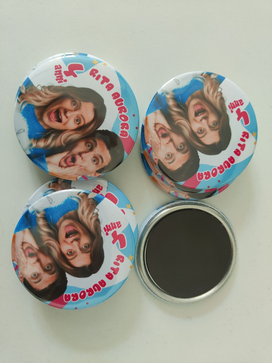 10 Magneti Ninna e Matti Calamite frigo tondo 5.8cm personalizzabile