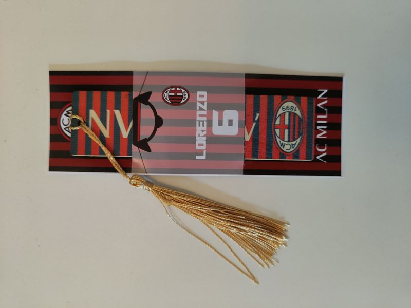 10 Segnalibro legno Milan personalizza segnaposto regalo festa
