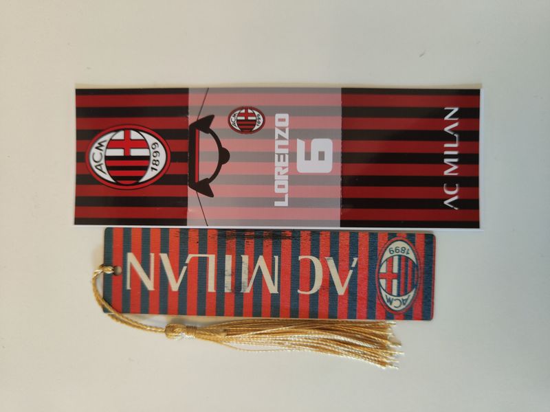 10 Segnalibro legno Milan personalizza segnaposto regalo festa