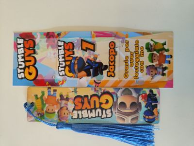 10 Segnalibro legno Stumble Guys personalizza segnaposto regalo festa