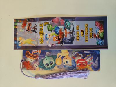 10 Segnalibro legno Inside Out personalizza segnaposto regalo festa