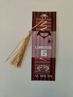 10 segnalibro personalizzato ac Milan calcio regalini fine festa