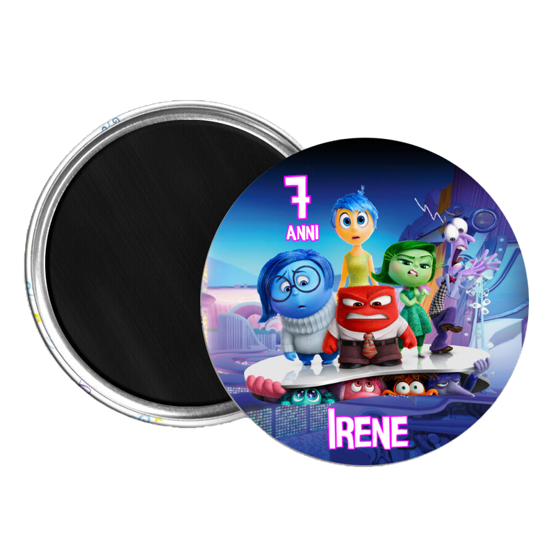 10 Magneti Inside Out Calamite frigo tondo 5.8cm personalizzabile