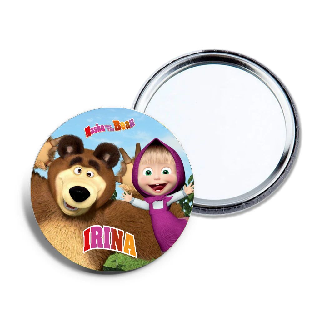 6 specchietti da borsa Masha e Orso personalizza regali festa per bambine