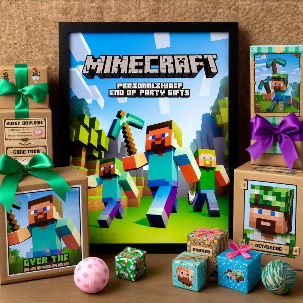 Quadretto Minecraft personalizza centrotavola kit festa compleanno
