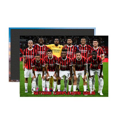 4 Magneti Milan Calamite frigo grande rettangolare personalizzabile