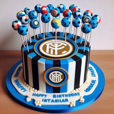 Torta finta base polistirolo lecca lecca chupa chups scenografica Inter