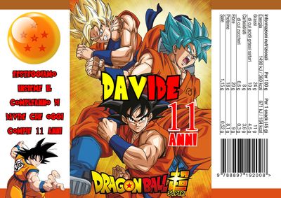 Sacchetti Dragon Ball personalizza buste patatine piccole