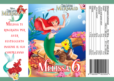 30 Sacchetti Ariel Sirena personalizza buste patatine piccole