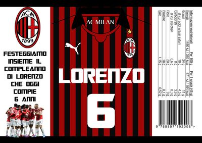 30 Sacchetti Milan Calcio personalizza buste patatine piccole