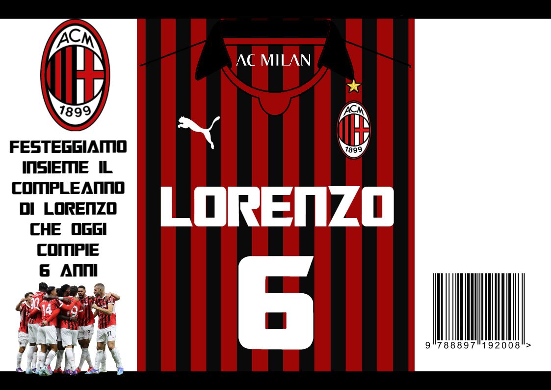 10 bustine sacchetti Milan personalizza regalini fine festa