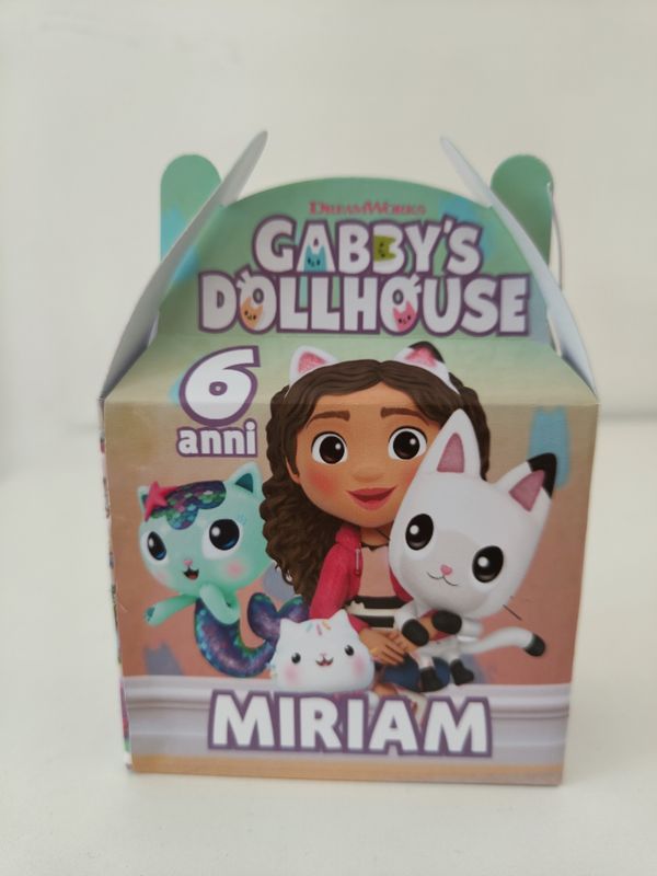 1 Scatolina Gabby&#39;s dollhouse personalizza porta regalini confetti fine festa