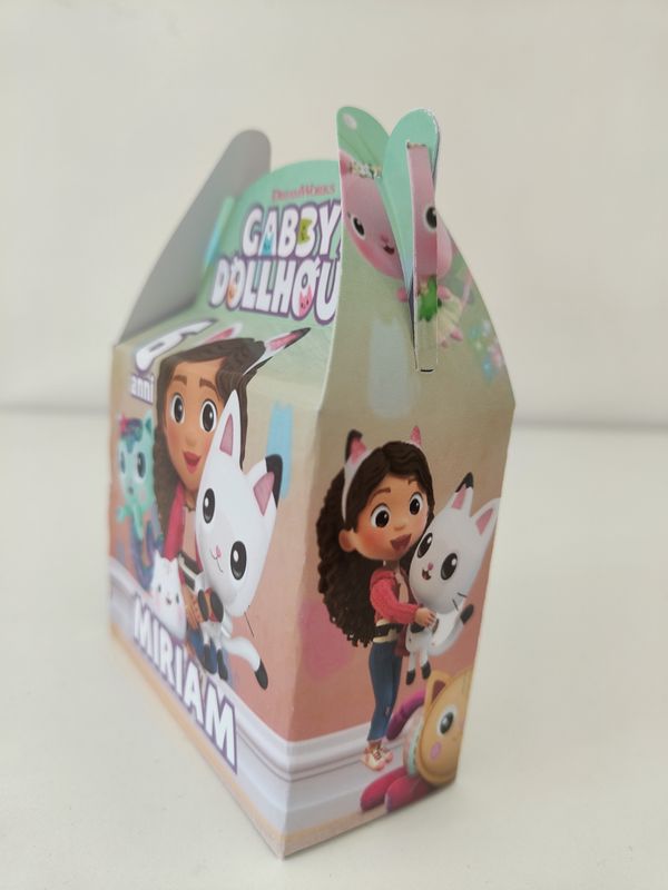 1 Scatolina Gabby's dollhouse personalizza porta regalini confetti fine festa