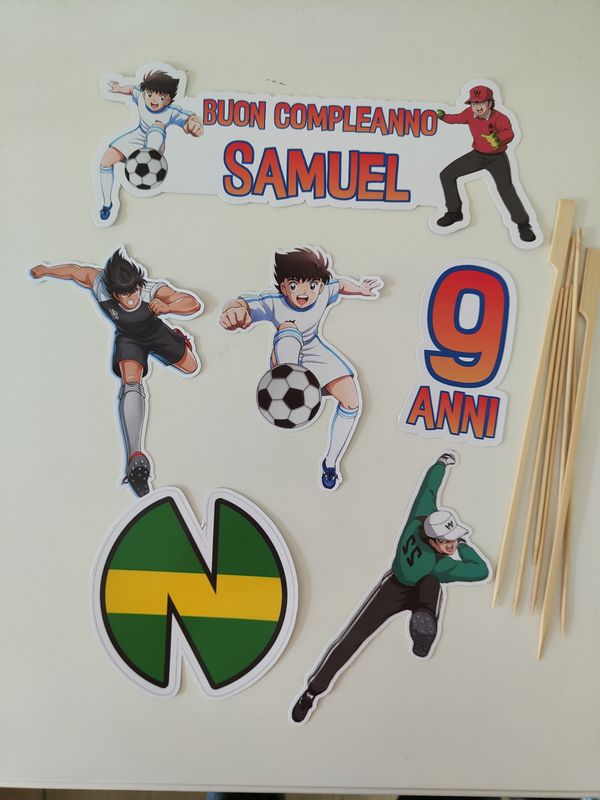 6 Sagome Capitan Tsubasa grandi topper cake personalizza torta
