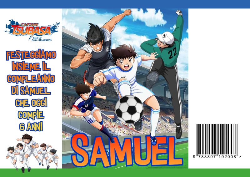 10 bustine sacchetti Capitan Tsubasa personalizza regalini fine festa