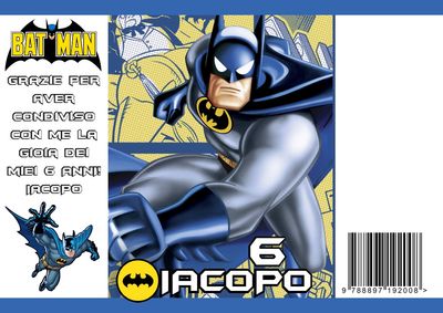 10 bustine sacchetti Batman personalizza regalini fine festa
