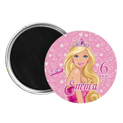 10 Magneti Barbie Calamite frigo tondo 5.8cm personalizzabile