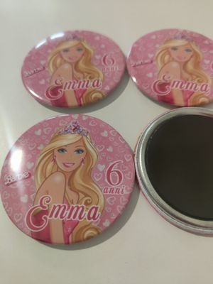 10 Magneti Barbie Calamite frigo tondo 5.8cm personalizzabile
