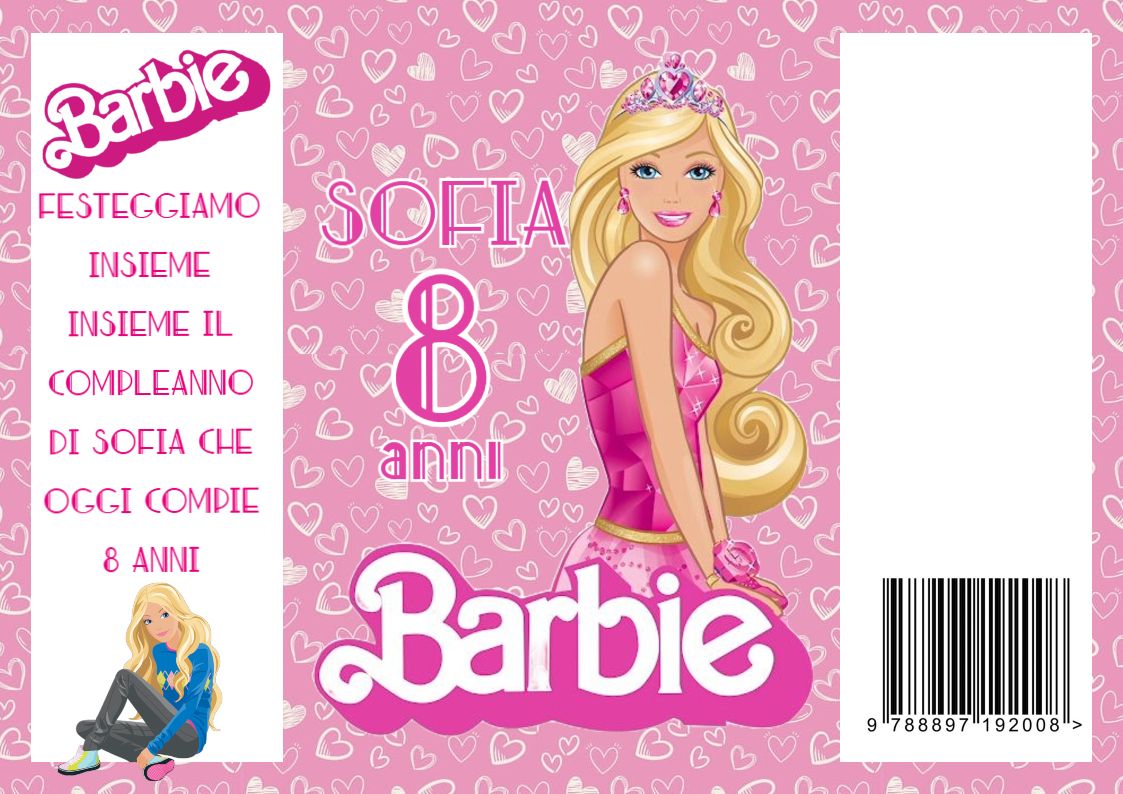 10 bustine sacchetti Barbie personalizza regalini fine festa