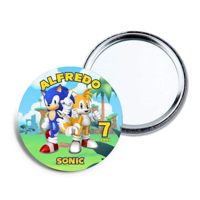 6 specchietti da borsa Sonic personalizza regali festa per bambine