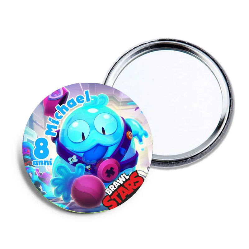 6 specchietti da borsa Brawl Stars personalizza regali festa per bambine