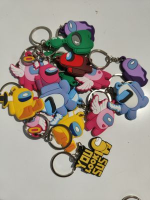 10 portachiavi zaino scuola among us in PVC regalini fine festa