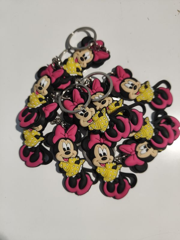 10 portachiavi zaino scuola Minnie in PVC regalini fine festa