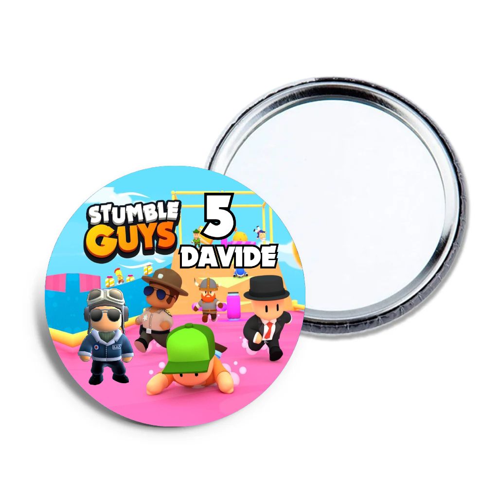 6 specchietti da borsa stumble guys personalizza regali festa per bambine