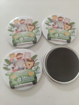 10 Magneti Safari Calamite frigo tondo 5.8cm personalizzabile