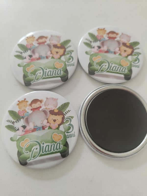 10 Magneti Safari Calamite frigo tondo 5.8cm personalizzabile
