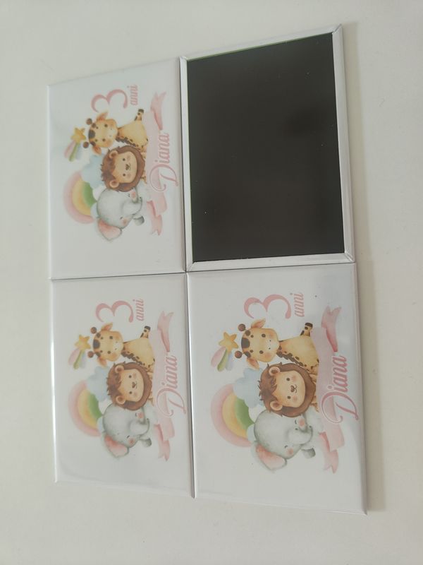 4 Magneti Safari Calamite frigo grande rettangolare personalizzabile