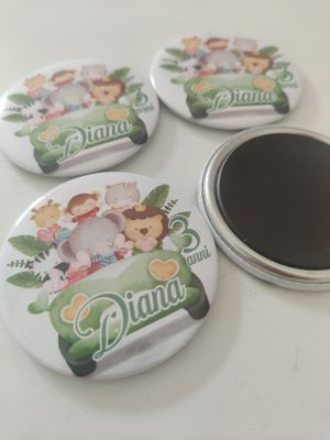 10 Magneti Safari Calamite frigo tondo 5.8cm personalizzabile