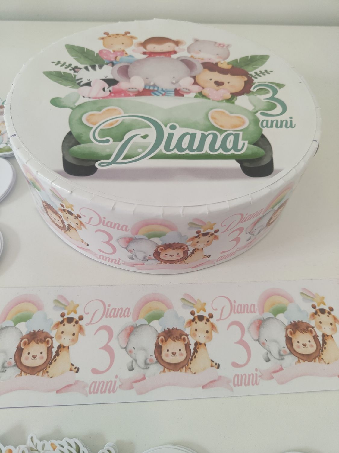Torta finta Chupa Chups Safari polistirolo scenografica personalizzata