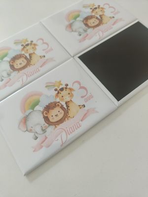 4 Magneti Safari Calamite frigo grande rettangolare personalizzabile