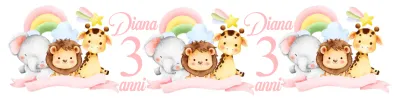 10 Etichette adesive Safari bottiglie Acqua personalizza festa