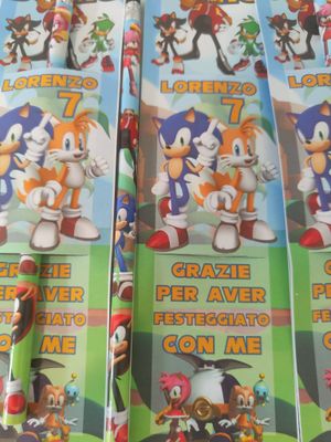 10 Matite segnaposto Sonic personalizza regali fine festa