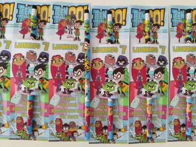 10 Matite segnaposto Teen Titans Go personalizza regali fine festa