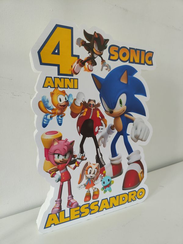 Sagoma in polistirolo Sonic centrotavola personalizzata