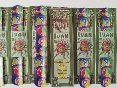 10 braccialetti slap Tartarughe Ninja Turtle personalizza regali festa