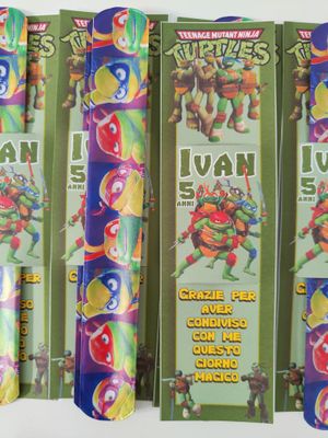 10 braccialetti slap Tartarughe Ninja Turtle personalizza regali festa