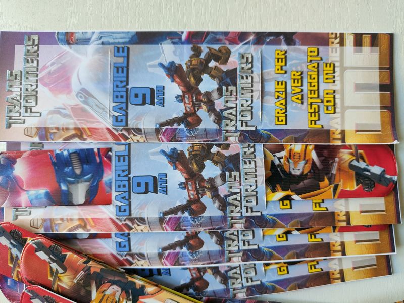 10 braccialetti slap Transformers personalizza regalini fine festa