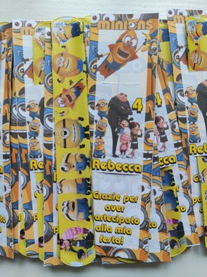 10 braccialetti slap Minions personalizza regalini fine festa