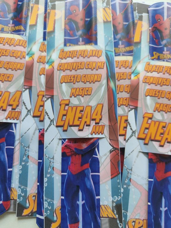 10 braccialetti slap Spiderman personalizza regalini fine festa