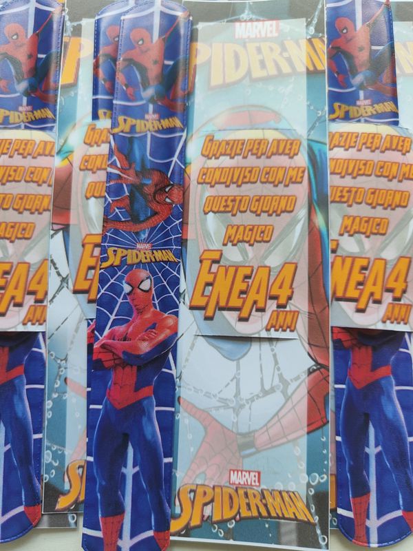 10 braccialetti slap Spiderman personalizza regalini fine festa