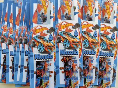 10 braccialetti slap Hotwheels personalizza regalini fine festa
