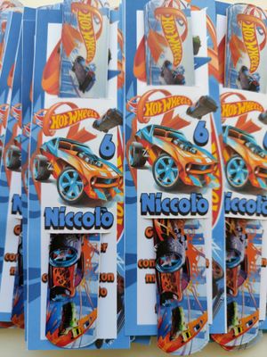 10 braccialetti slap Hotwheels personalizza regalini fine festa