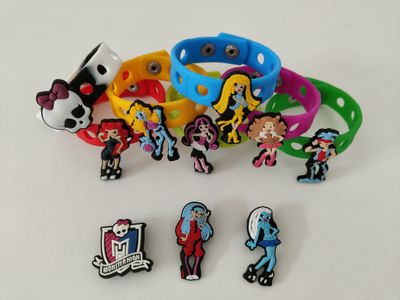 10 Bracciali in gomma personaggi 2D Monster High regali fine festa