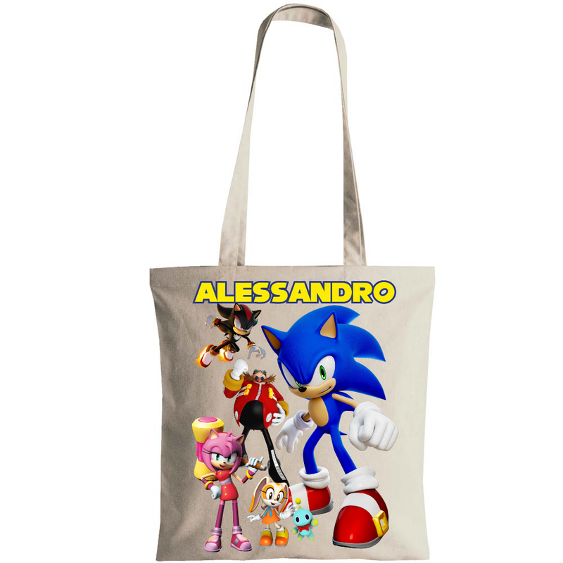Borsa libri libreria Sonic personalizzata con nome regalo festa